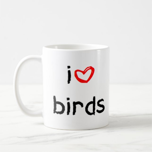 birds heart coffee mug (Left)