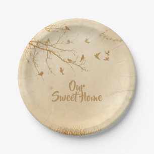 Birds Home Tree Paper Plate