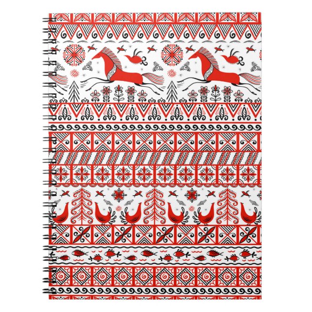 Birds,horses,spruce-symbols of prosperity and good notebook (Front)