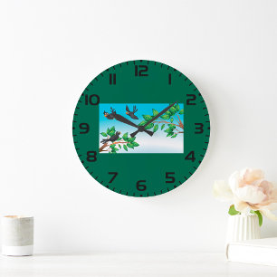 Birds In A Tree Large Clock