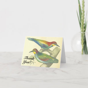 Birds in a Tree, "Thank You!", Vintage Look Card