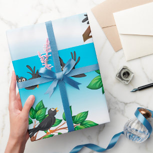 Birds In A Tree Wrapping Paper