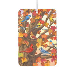 Birds in Autumn Maple Tree Car Air Freshener