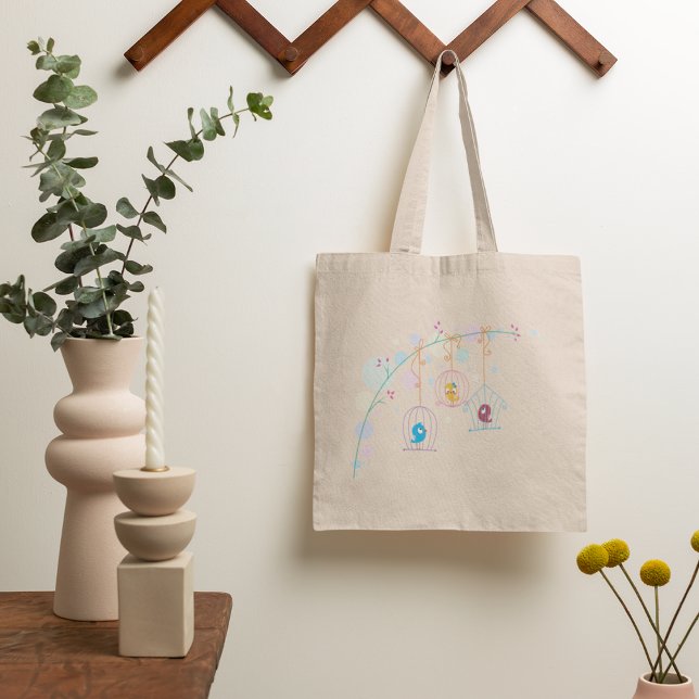 Birds In Cages Tote Bag (Creator Uploaded)