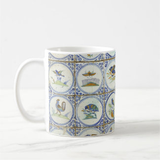 Birds in coloured blue Delft Coffee Mug