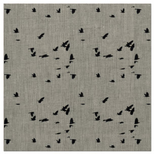 Birds in Flight Linen Fabric