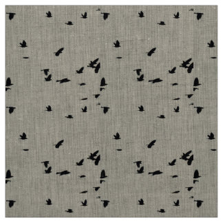 Birds in Flight Linen Fabric