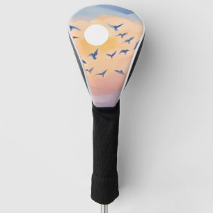 Birds in Flight Sunset Nature Watercolor Golf Head Cover