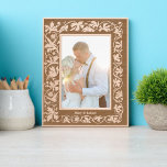Birds In Floral Vine Foliage Border Etched Frames<br><div class="desc">This etched wooden frame was derived from an antique Victorian era 1894 birds in a floral vine foliage border print. You can easily personalise the text in this design template.</div>