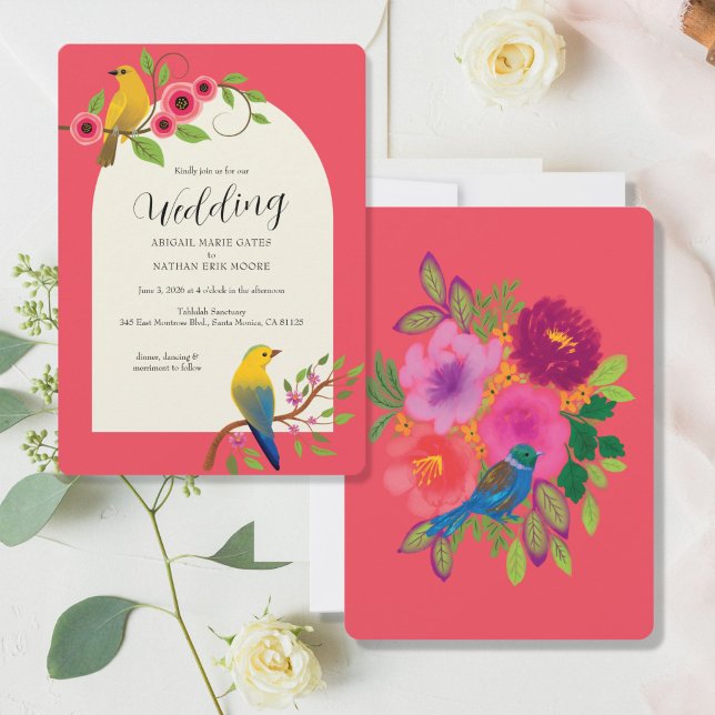 Birds in Flowers Wedding Invitation (Creator Uploaded)