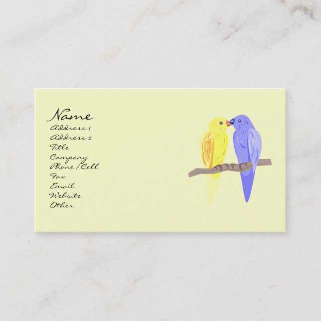 Birds in Love Business Cards (Front)
