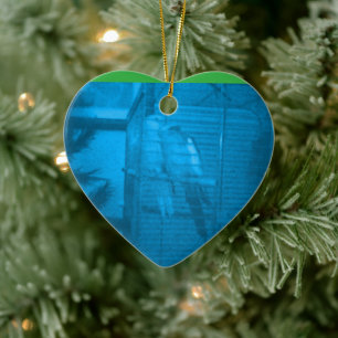 Birds in Love Christmas Heart Ornament