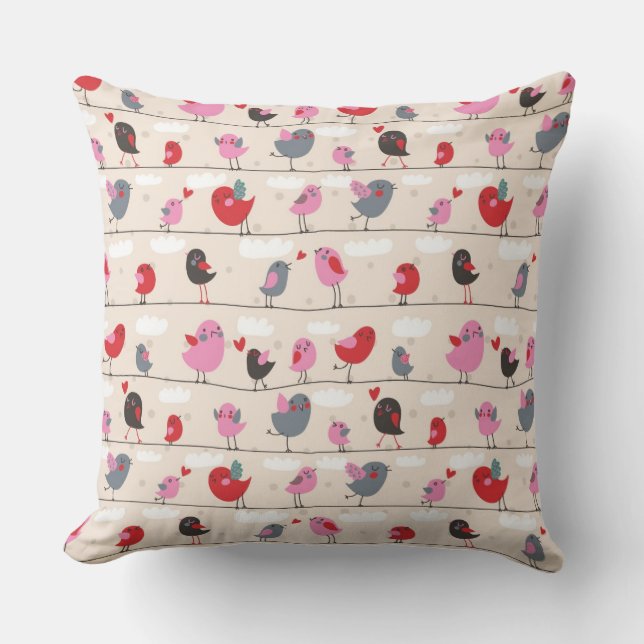 Birds in Love Cushion (Front)