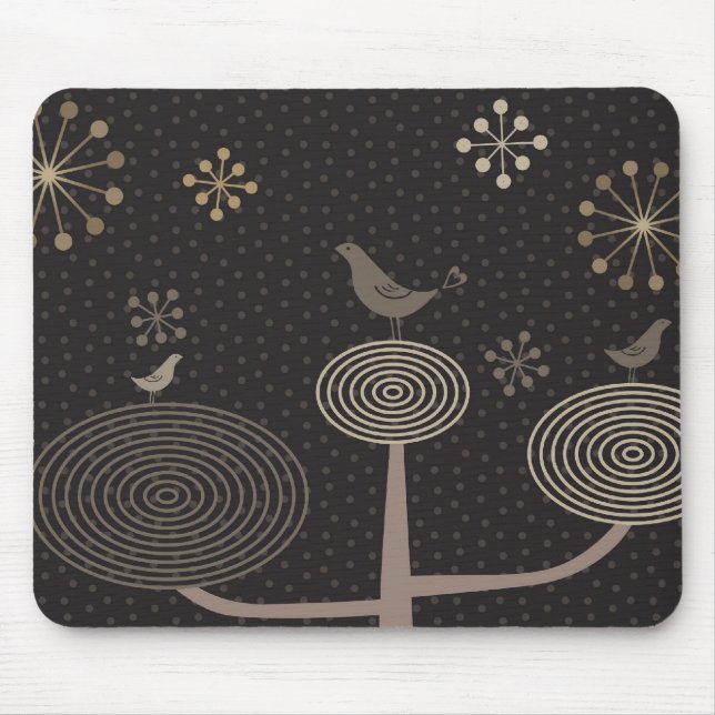 Birds In Love Design3 Black Mousepad (Front)