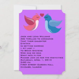 Birds in love image wedding invitation. invitation