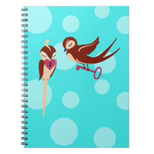 Birds in Love Key to my Heart Notebook