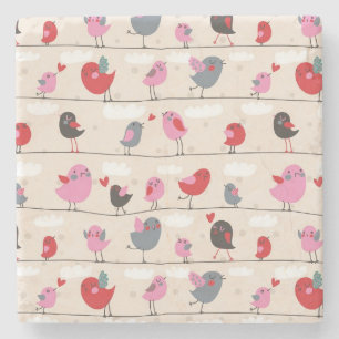 Birds in Love Stone Coaster