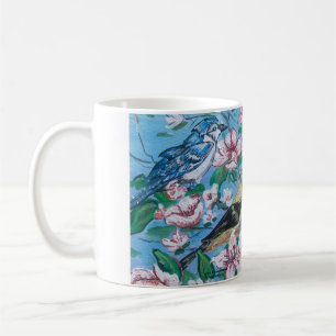 Birds In Nature Blue Coffee Mug