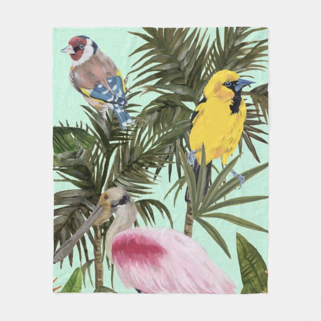 Birds in Paradise Fleece Blanket (Front)