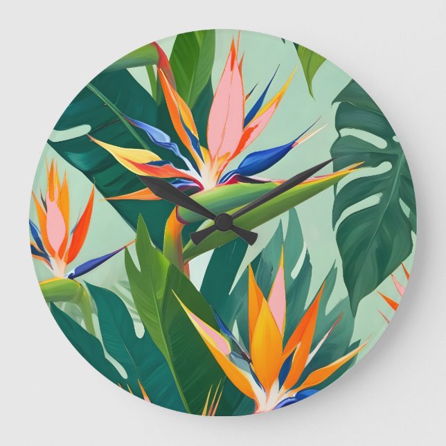 Birds in Paradise Large Clock (Front)