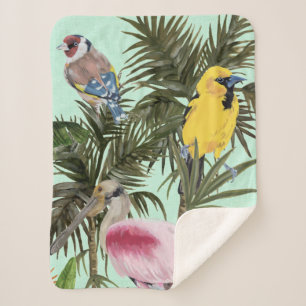 Birds in Paradise Sherpa Blanket