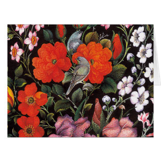 Birds in red flowers elegant Eastern art
