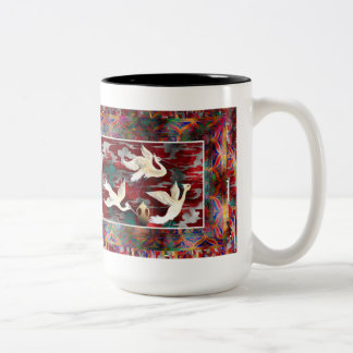 Birds in Red Mug