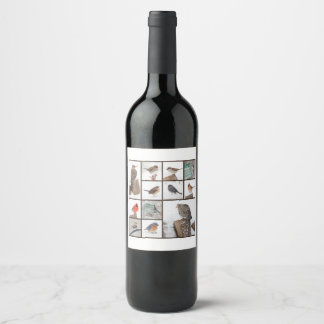 Birds in Snow Collection Wine Label