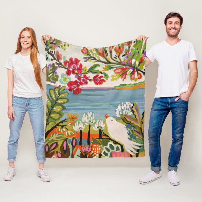 Birds in the Garden Fleece Blanket (In Situ)