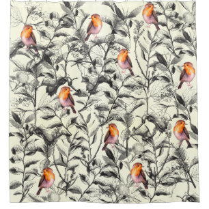 Birds in the Trees Shower Curtain