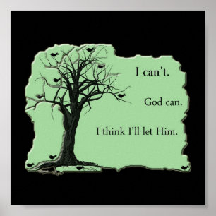 Birds in Tree - Mint Green - Canvas Print