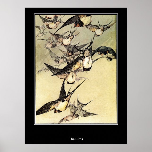 Birds Japanese Vintage Poster (Front)