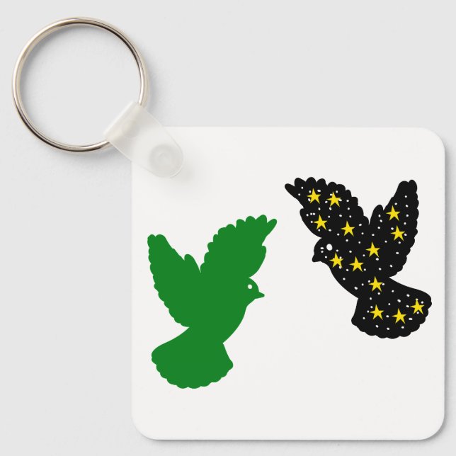 Birds Keychain – Dual Wing Silhouette Mark (Front)