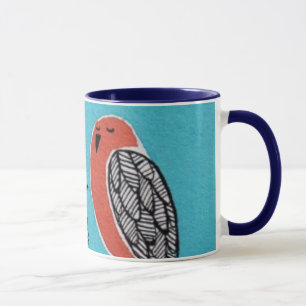 birds knitting mug