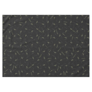 Birds Leaves Charcoal Black Green Brown Grey Tablecloth