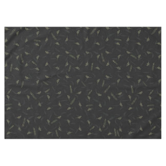 Birds Leaves Charcoal Black Green Brown Grey Tablecloth