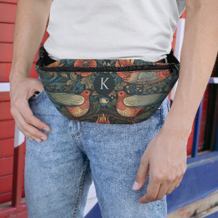 Birds Leaves Floral Vintage William Morris Pattern Bum Bags