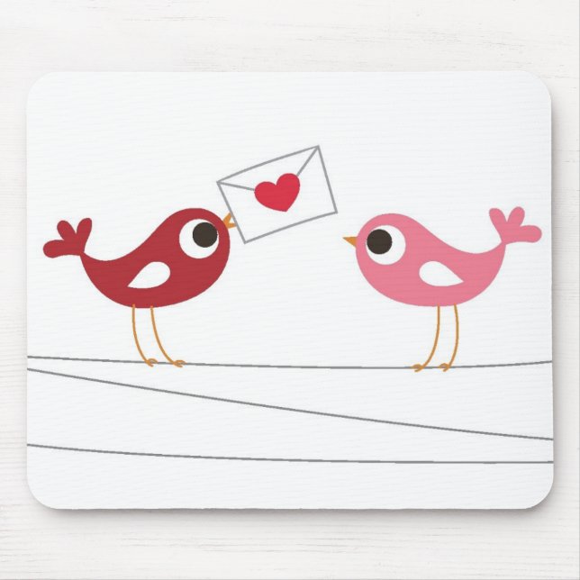 Birds Love Card Mouse Pad (Front)