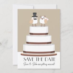 Birds Love Wedding Cake Save The Date