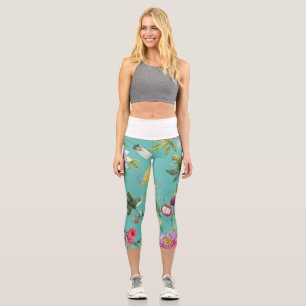 Birds Lover And Flowers Summer Leggings
