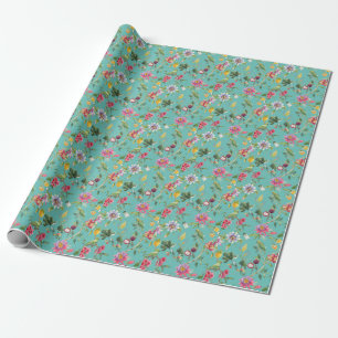 Birds Lover And Flowers Summer Wrapping Paper