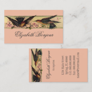 Birds Meeting ~ Business Cards Spring Flowers