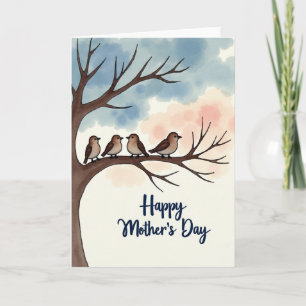 Birds Mothers Day Scene Art Card