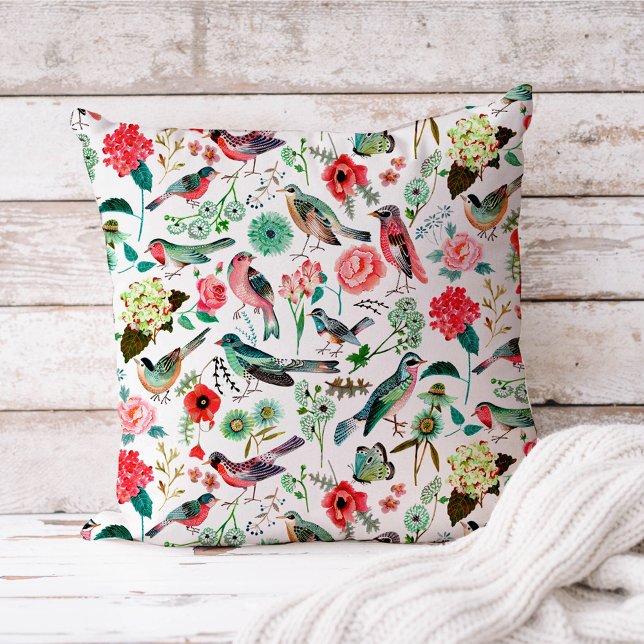 Birds multi-colour all-over print cushion (Creator Uploaded)