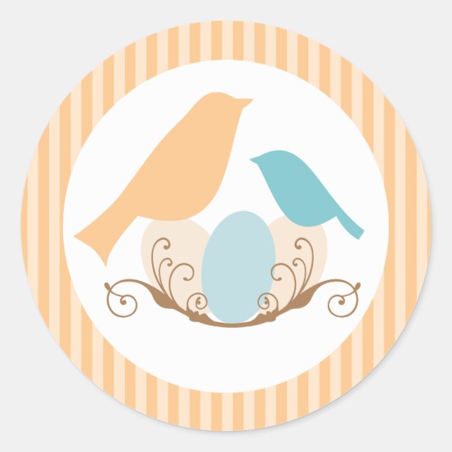 Birds Nest Baby Shower Envelope Seals (Front)