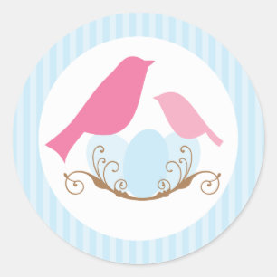 Birds Nest Baby Shower Envelope Seals