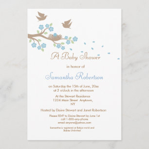 Birds Nest Baby Shower Invitation