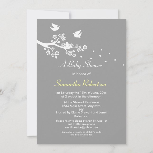 Birds Nest Baby Shower Invitation (Front)