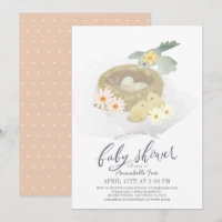 Bird's Nest Floral Girl Virtual Baby Shower