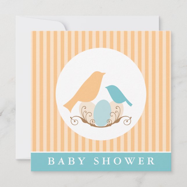 Birds Nest Gender Neutral Baby Shower Invitation (Front)